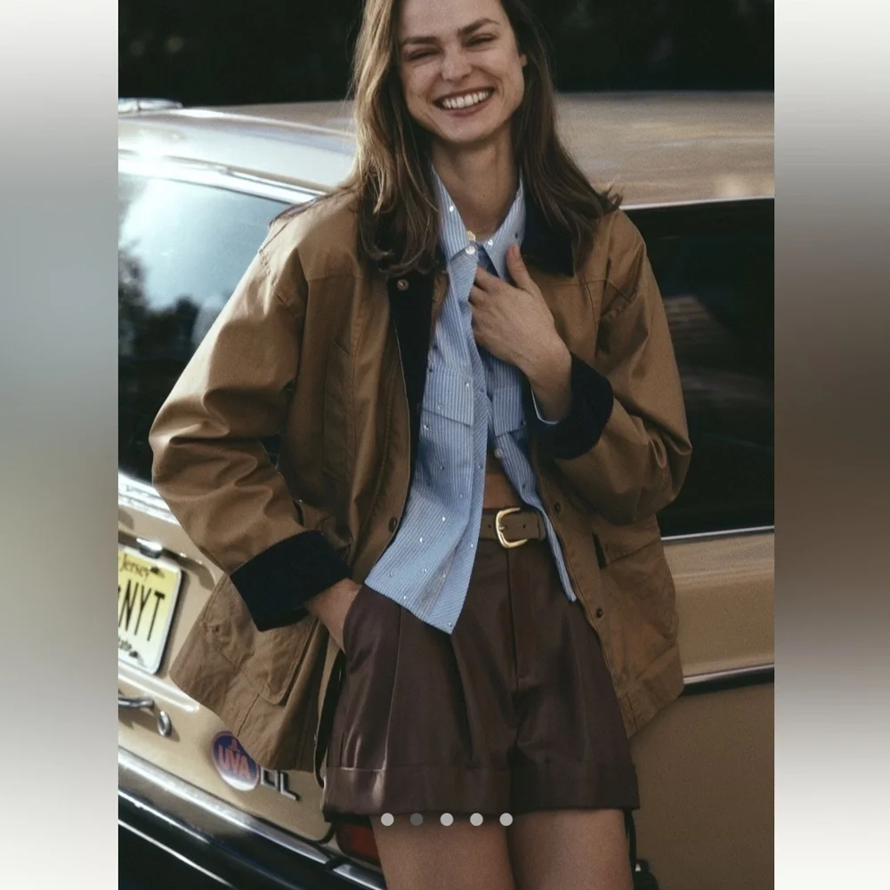 NWT new 12 Anthropologie Maeve faux leather cuffed shorts chocolate brown